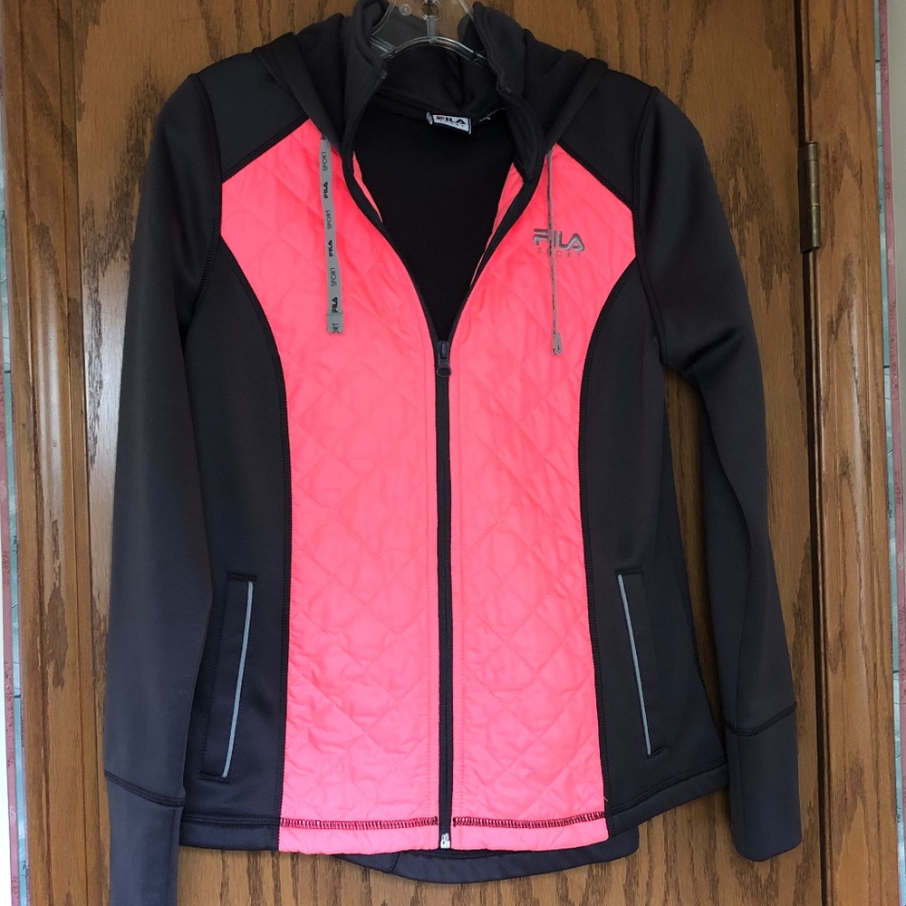 Fila- Coral & Grey Hoodie Jacket